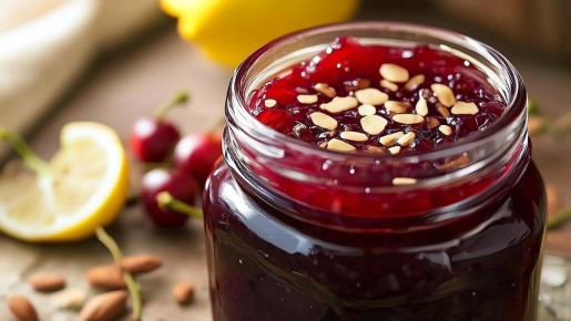 Вишневый джем с лимоном и миндалем: десерт, который удивляет