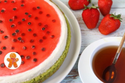 Яркий торт «Арбуз»: освежающий десерт для летнего настроения