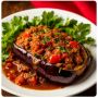 Лодочки из баклажанов с фаршем и томатным соусом